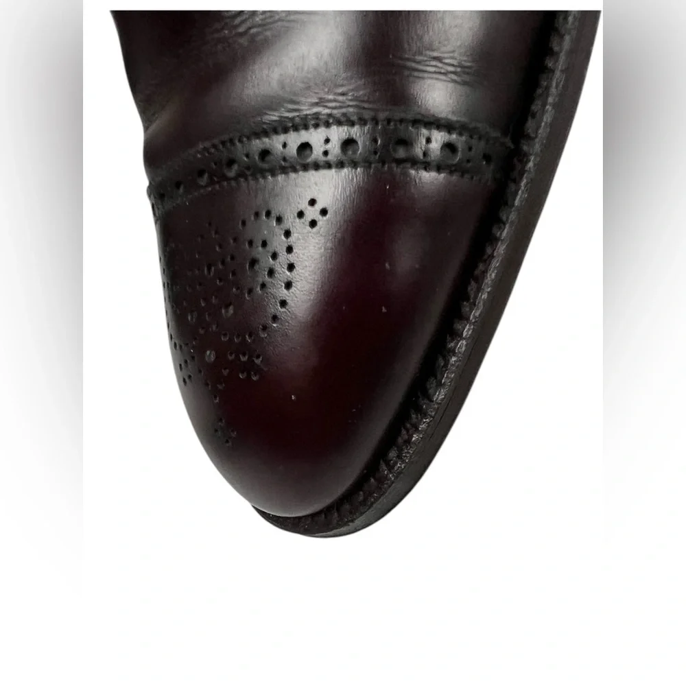 Alden Oxford Dress Shoes Men 11 Brown Leather Cap Toe 908 Brogue Lace Made USA